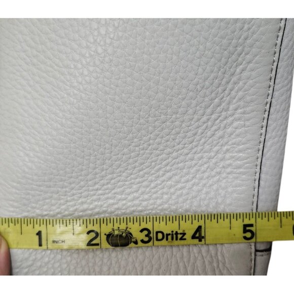 Rebecca Mincoff Large Gray Leather Tote Bag – Textured Pebbled Design, Everyday - Picture 8 of 12